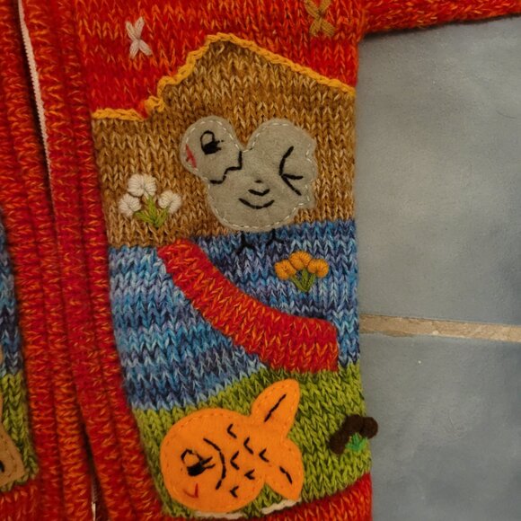 American South Side kids sweater, animal print. Zippered, hood. - Picture 10 of 13